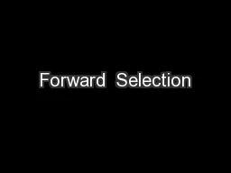 Forward  Selection