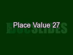 Place Value 27