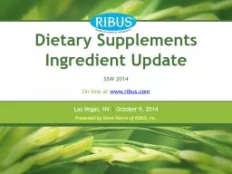 Dietary Supplement Ingredient Update
