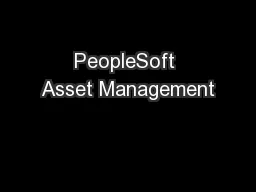 PeopleSoft Asset Management