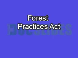 Forest Practices Act