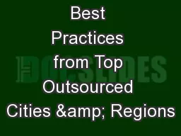 Best Practices from Top Outsourced Cities & Regions