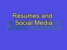 Resumes and Social Media