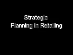 Strategic Planning in Retailing