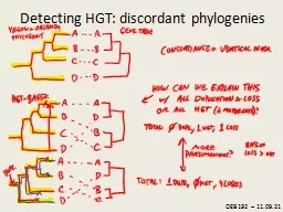 Detecting HGT: discordant phylogenies