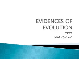 EVIDENCES OF EVOLUTION