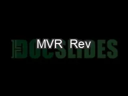MVR  Rev
