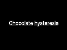 Chocolate hysteresis