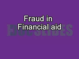 Fraud in Financial aid