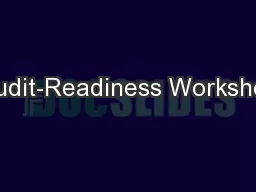 Audit-Readiness Workshop