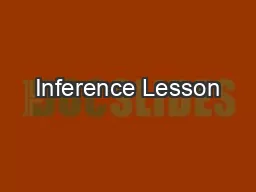 Inference Lesson #1