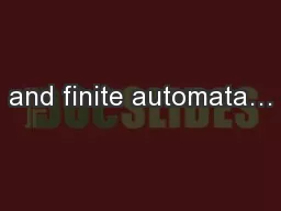 and finite automata…