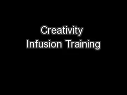 Creativity Infusion Training