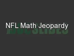 NFL Math Jeopardy