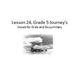 Lesson 24, Grade 5 Journey’s