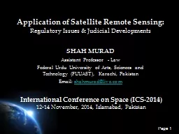 Application of Satellite Remote Sensing: