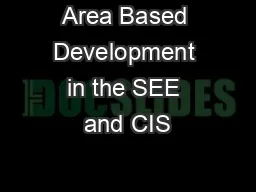 Area Based Development in the SEE and CIS