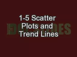 1-5 Scatter Plots and Trend Lines