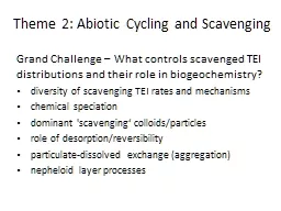 Theme 2: Abiotic Cycling and Scavenging