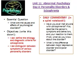 Unit 11: Abnormal Psychology