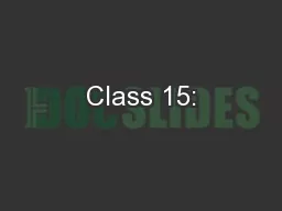 Class 15: