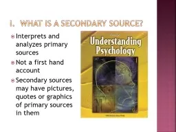 I.  What is a Secondary Source?