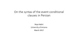 A syntactic analysis of Conditionals
