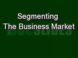Segmenting The Business Market