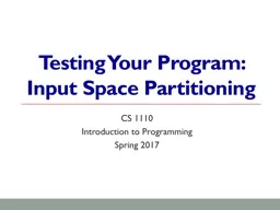 Testing Your Program: