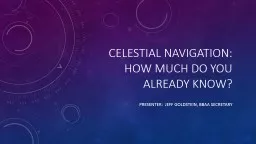 Celestial Navigation:  How much do you already know?