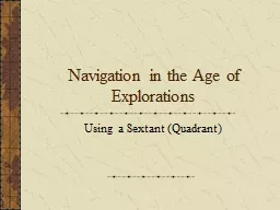 Navigation in the Age of Explorations