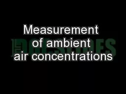 Measurement of ambient air concentrations