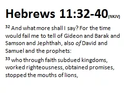 Hebrews 11:32-40