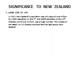 SIGNIFICANCE  TO  NEW  ZEALAND