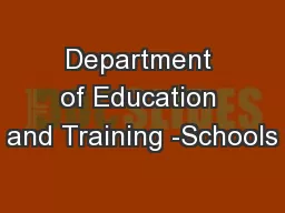 Department of Education and Training -Schools