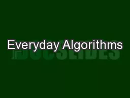Everyday Algorithms