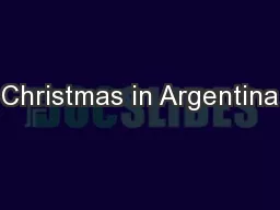 Christmas in Argentina