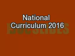 National Curriculum 2016