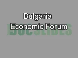Bulgaria Economic Forum