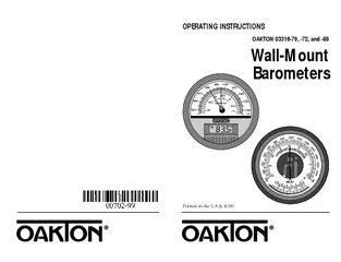 OPERATING INSTRUCTIONS OAKTON   and  WallMount Baromet