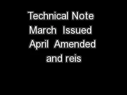 Technical Note  March  Issued  April  Amended and reis