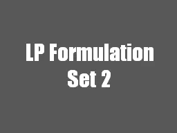 LP  Formulation
