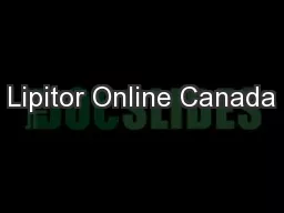 Lipitor Online Canada