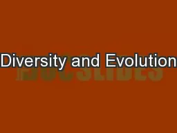 Diversity and Evolution