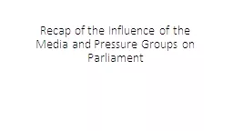 Recap of the Influence of the Media and Pressure Groups on