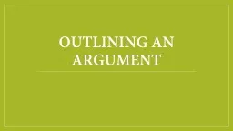 Outlining an Argument