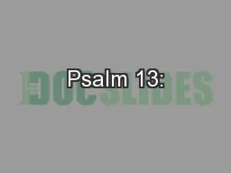 Psalm 13: