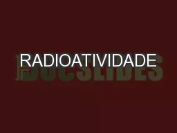 RADIOATIVIDADE