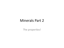 Minerals Part 2