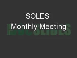 SOLES Monthly Meeting